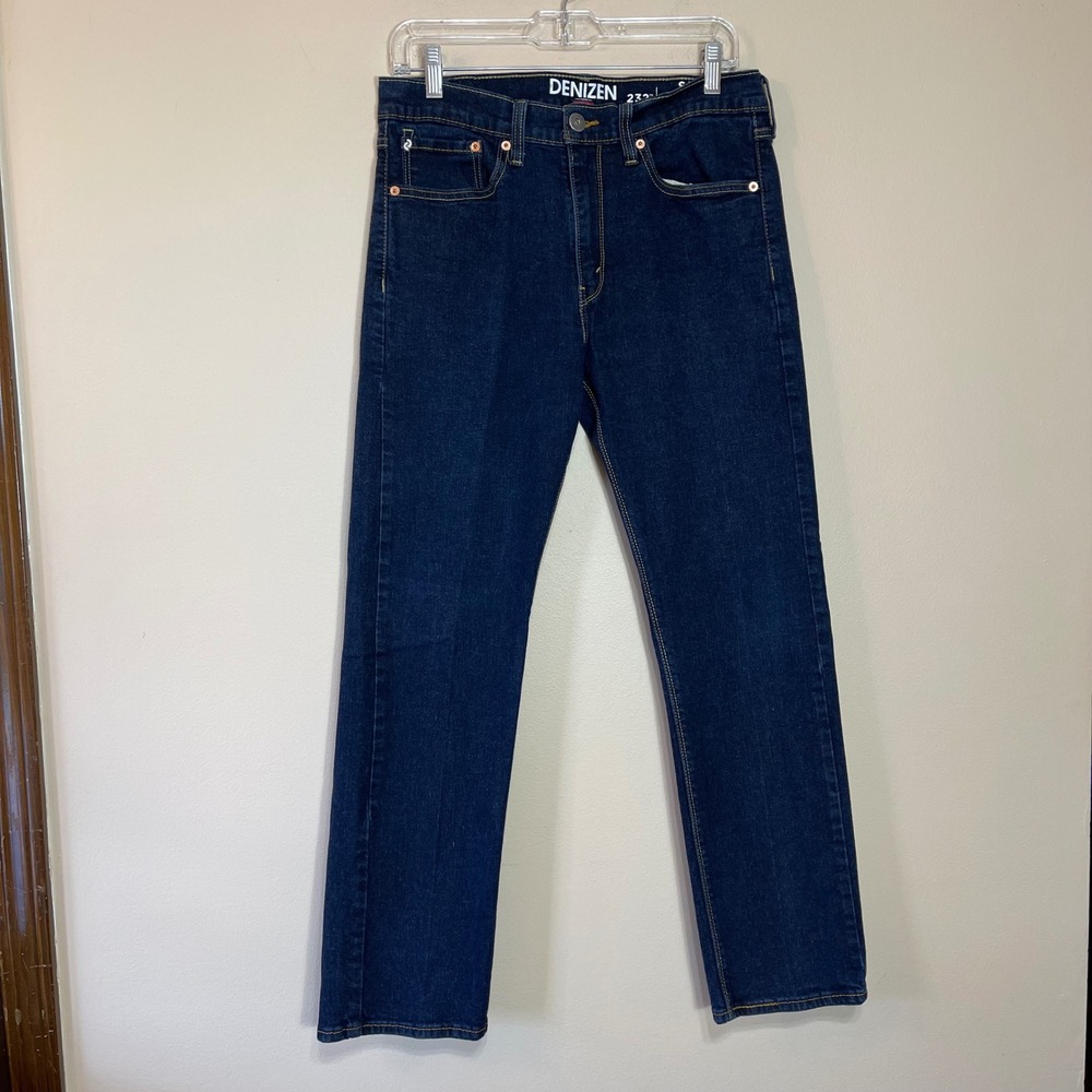 Denizen from Levis 232 Slim Straight Fit Jeans Dark Wash Indigo 32x30 Mens
